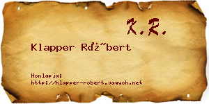 Klapper Róbert névjegykártya