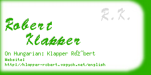 robert klapper business card